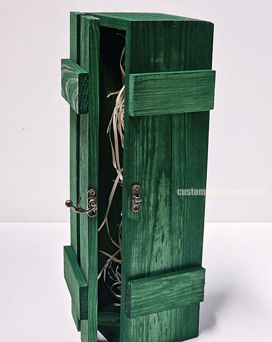 Rustic Bottle Box - Green Single x 25 Bottle box Custom Wood Designs __label: Multibuy Bottle Boxes Gift Boxes bottle-box-default-title-rustic-bottle-box-green-single-53613435715927