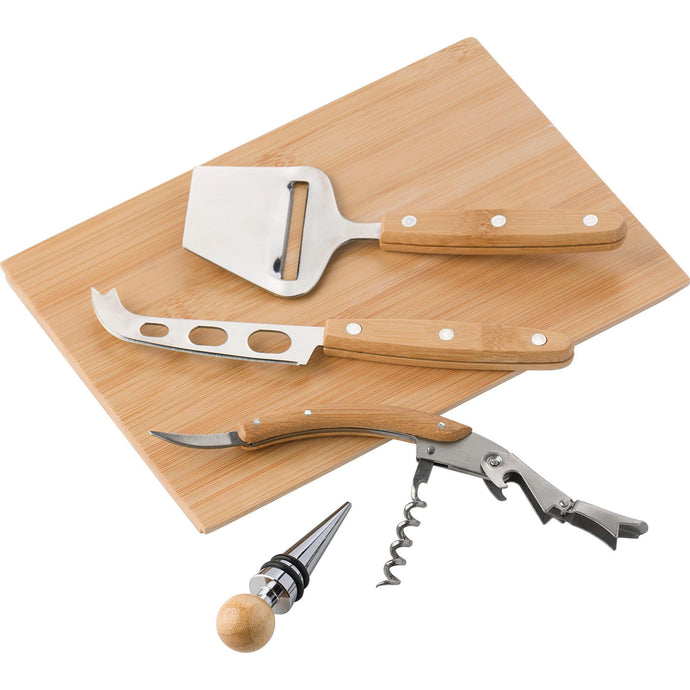 Cheese and Wine Set pack of 25 Custom Wood Designs __label: Multibuy branded-cheese-and-wine-set-pack-of-25-53613614858583