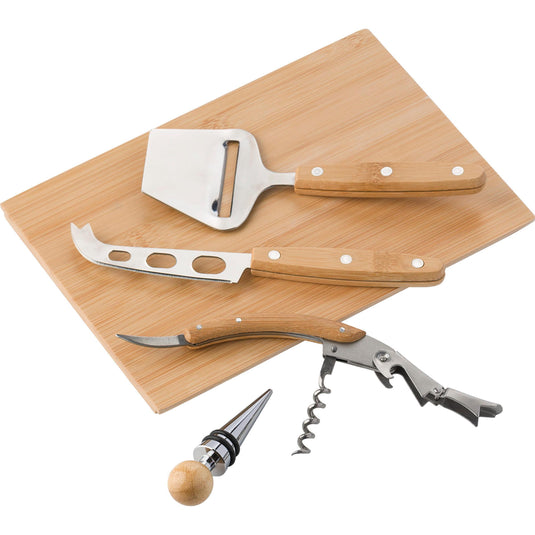 Cheese and Wine Set pack of 25 Custom Wood Designs __label: Multibuy branded-cheese-and-wine-set-pack-of-25-53613614858583