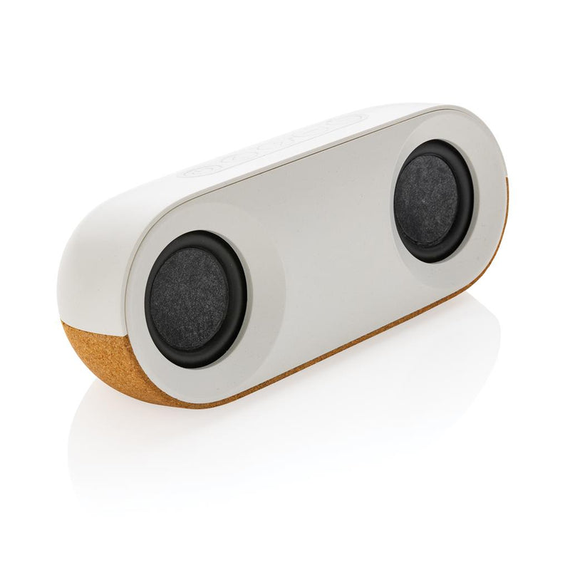 Load image into Gallery viewer, Recycled plastic and cork 10W speaker pack of 25 Custom Wood Designs __label: Multibuy corkspeakercustomwooddesignspromoirelandbrandedlogo
