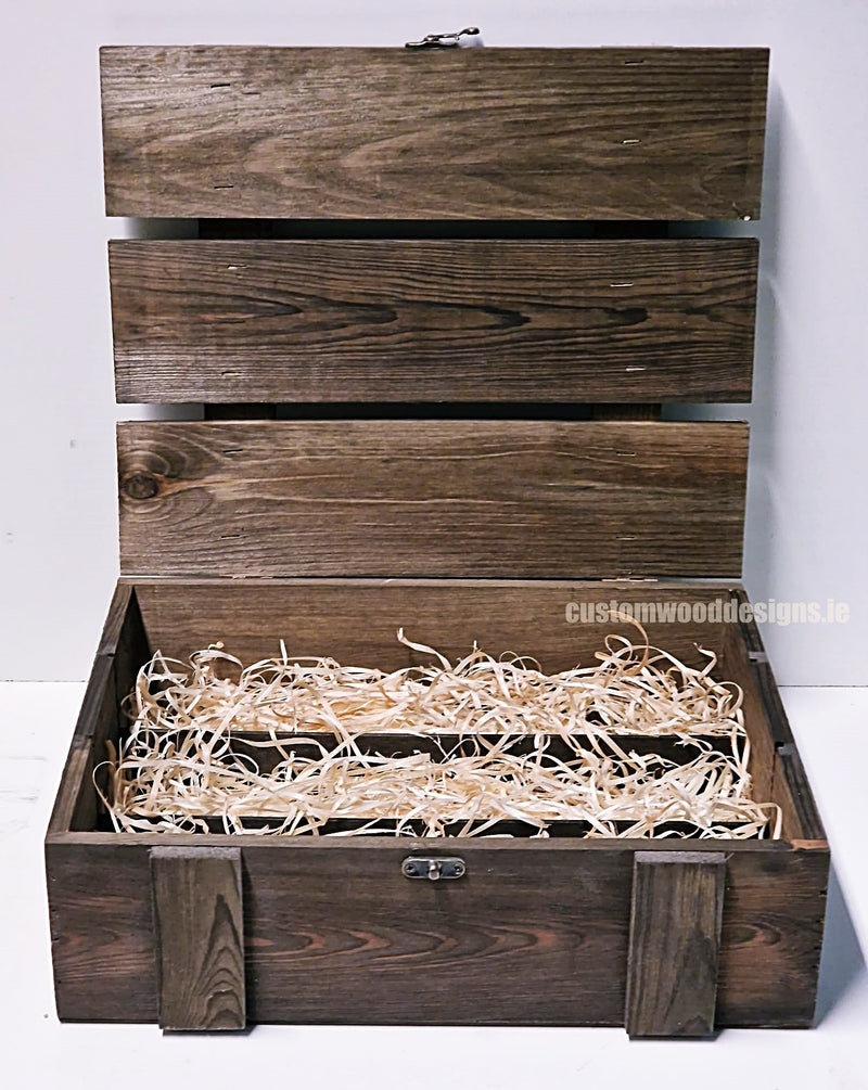 Load image into Gallery viewer, Rustic 3 Bottle Box - Brown x 25 Corporate Gift Box with Wood Wool Custom Wood Designs __label: Multibuy box corporate gift hamper triple wine box wood wool corporate-gift-box-with-wood-wool-1-rustic-3-bottle-box-brown-x-25-53612201640279

