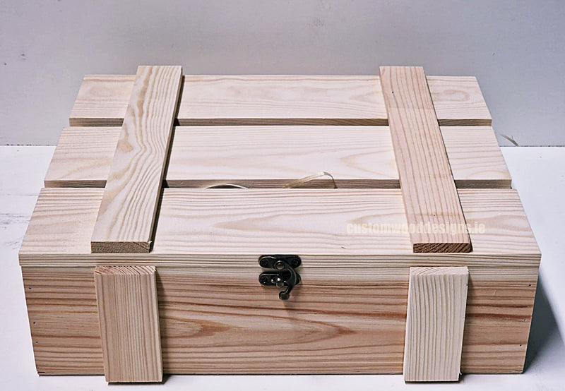 Load image into Gallery viewer, Rustic 3 Bottle Box - Natural x 25 Corporate Gift Box with Wood Wool Custom Wood Designs __label: Multibuy box corporate gift hamper triple wine box wood wool corporate-gift-box-with-wood-wool-1-rustic-3-bottle-box-natural-x-25-52614910050647
