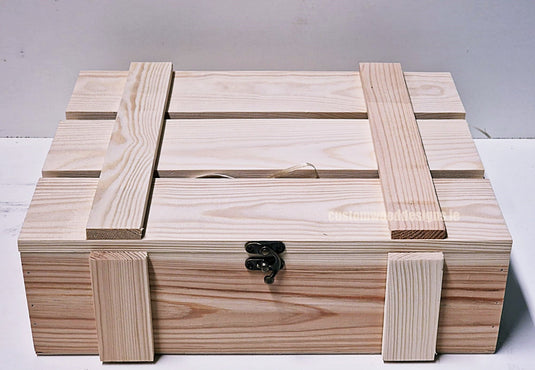 Rustic 3 Bottle Box - Natural x 25 Corporate Gift Box with Wood Wool Custom Wood Designs __label: Multibuy box corporate gift hamper triple wine box wood wool corporate-gift-box-with-wood-wool-1-rustic-3-bottle-box-natural-x-25-52614910050647