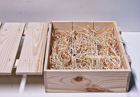 Rustic 3 Bottle Box - Natural x 25 Corporate Gift Box with Wood Wool Custom Wood Designs __label: Multibuy box corporate gift hamper triple wine box wood wool corporate-gift-box-with-wood-wool-1-rustic-3-bottle-box-natural-x-25-52614910476631