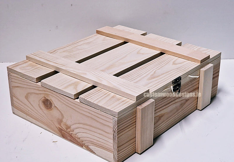 Load image into Gallery viewer, Rustic 3 Bottle Box - Natural x 25 Corporate Gift Box with Wood Wool Custom Wood Designs __label: Multibuy box corporate gift hamper triple wine box wood wool corporate-gift-box-with-wood-wool-1-rustic-3-bottle-box-natural-x-25-53612205408599
