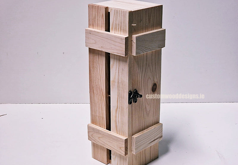 Load image into Gallery viewer, Rustic Bottle Box - Natural Single x 25 Corporate Gift Box with Wood Wool Custom Wood Designs __label: Multibuy gift gift box single box wine box wood wool corporate-gift-box-with-wood-wool-1-rustic-bottle-box-natural-single-52613214863703
