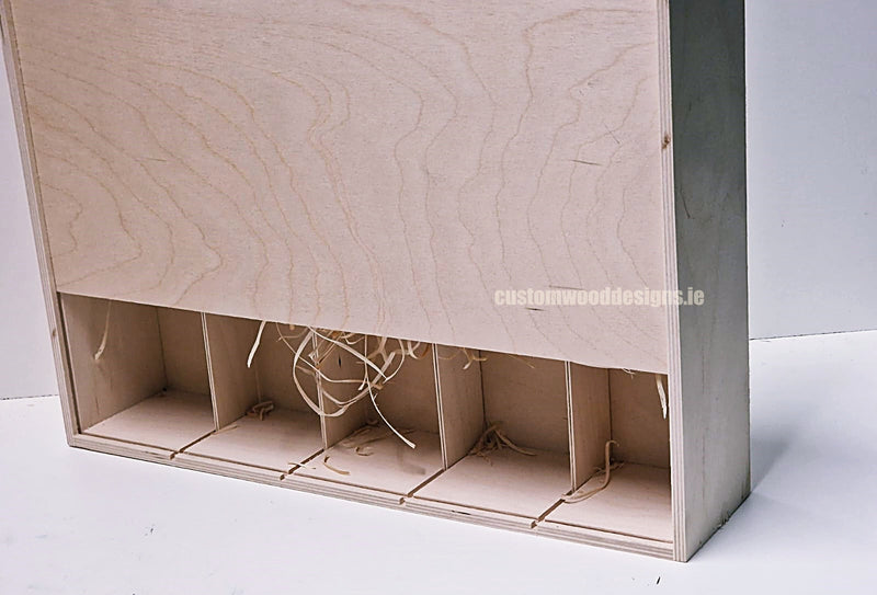 Load image into Gallery viewer, Sliding Lid 5 Bottle Box - Natural x 25 Corporate Gift Box with Wood Wool Custom Wood Designs box corporate gift hamper triple wine box wood wool corporate-gift-box-with-wood-wool-25-sliding-lid-5-bottle-box-natural-x-25-53613505249623
