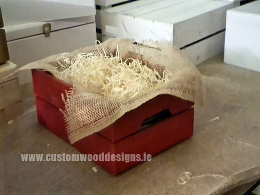 Small Hamper Crate Red SCHR 31 x 23 x 15 cm Create Your Own Hamper Custom Wood Designs crate crateburlap diy hamper make your own small wood wool create-your-own-hamper-default-title-small-hamper-crate-red-schr-31-x-23-x-15-cm-53612134138199