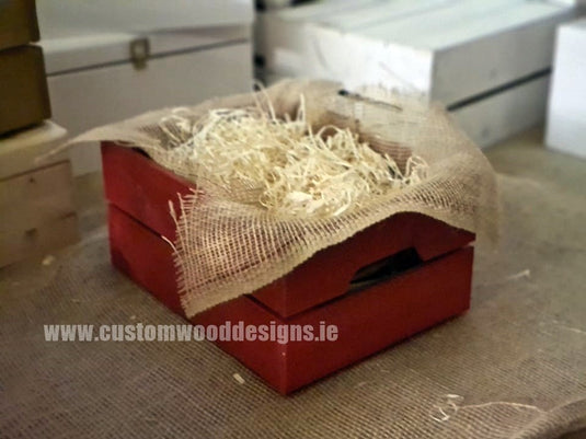 Small Hamper Crate Red SCHR 31 x 23 x 15 cm Create Your Own Hamper Custom Wood Designs crate crateburlap diy hamper make your own small wood wool create-your-own-hamper-default-title-small-hamper-crate-red-schr-31-x-23-x-15-cm-53612137283927