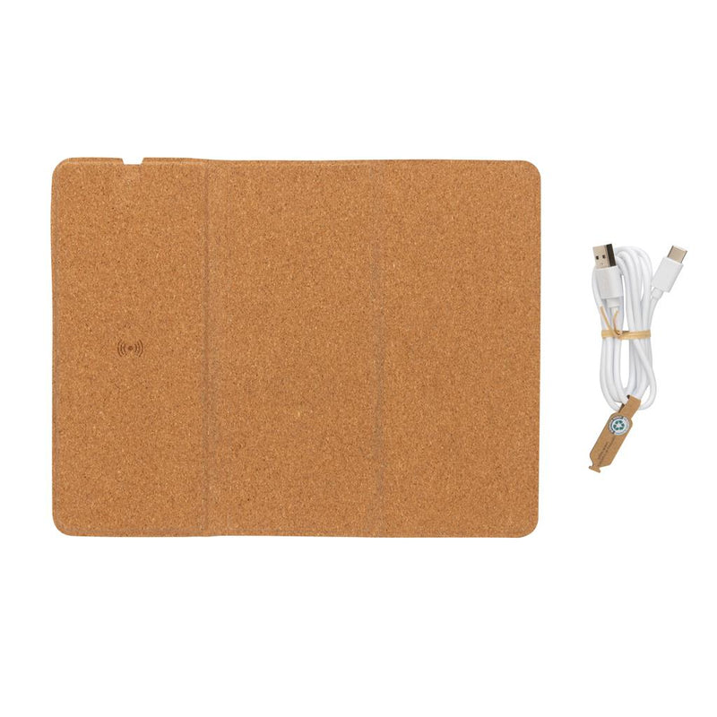Load image into Gallery viewer, 10W Wireless charging mousepad and stand cork pack of 25 Custom Wood Designs __label: Multibuy customwooddesigns10

