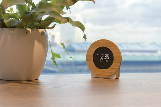 Bamboo wooden LCD desk clock pack of 25 Custom Wood Designs __label: Multibuy default-title-bamboo-wooden-lcd-desk-clock-pack-of-25-53613186253143