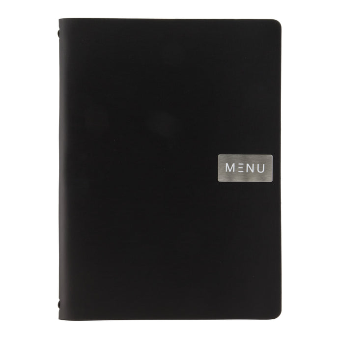 Black A4 leather menu pack of 10 Custom Wood Designs __label: Multibuy default-title-black-a4-leather-menu-pack-of-10-53613232718167
