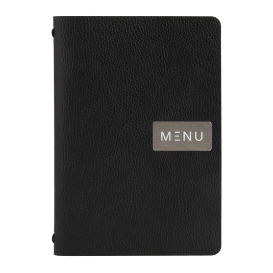 Black A5 leather menu Custom Wood Designs __label: Multibuy default-title-black-a5-leather-menu-53613232652631