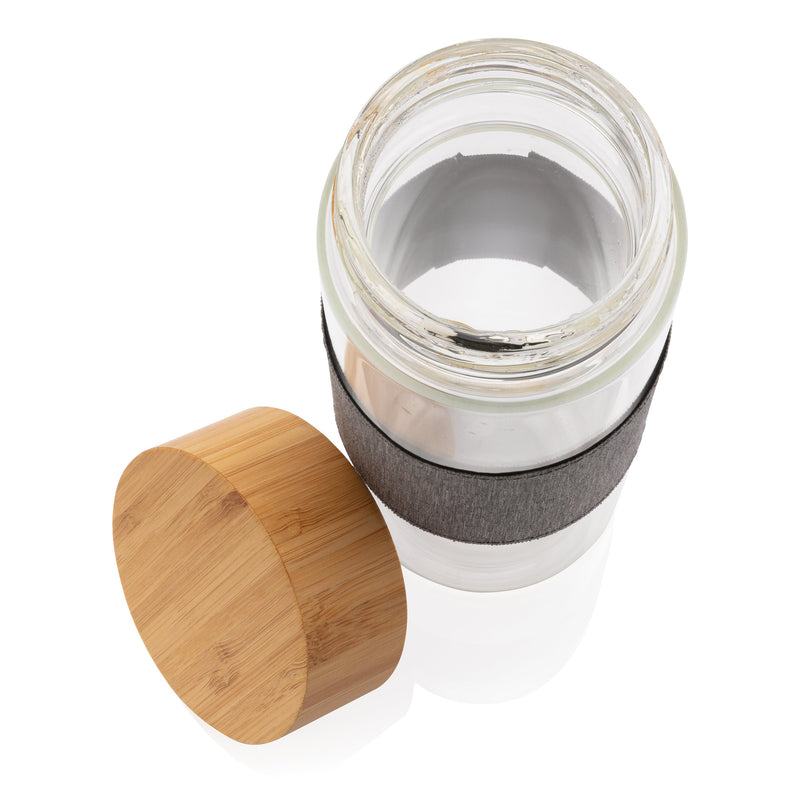Load image into Gallery viewer, Glass bottle with bamboo lid 750ml pack of 25 Custom Wood Designs __label: Multibuy default-title-glass-bottle-with-bamboo-lid-750ml-pack-of-25-53613711917399
