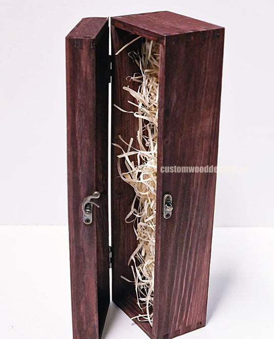 Hinged Lid 1 Bottle Box - Burgundy x25 Custom Wood Designs __label: Multibuy Bottle Box Bottle Boxes gift box Gift Boxes Single bottle box wooden Box default-title-hinged-lid-1-bottle-box-burgundy-x25-53613559152983