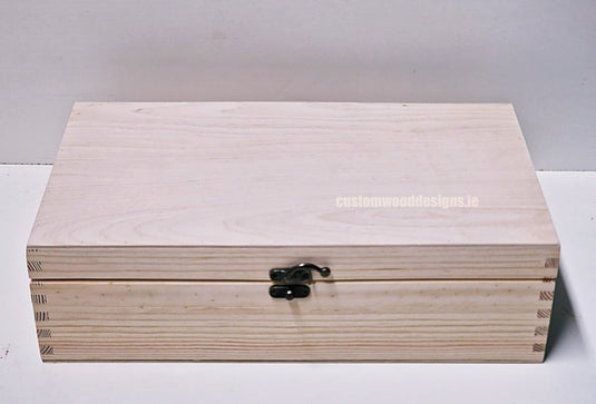 Hinged Lid 2 Bottle Box - Natural x25 Custom Wood Designs __label: Multibuy Bottle Box Bottle Boxes gift box Gift Boxes Single bottle box wooden Box default-title-hinged-lid-2-bottle-box-natural-x25-53613535330647