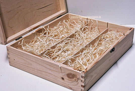 Hinged Lid 3 Bottle Box - Natural x25 Custom Wood Designs __label: Multibuy Bottle Box Bottle Boxes gift box Gift Boxes Single bottle box wooden Box default-title-hinged-lid-3-bottle-box-natural-x25-53613562036567