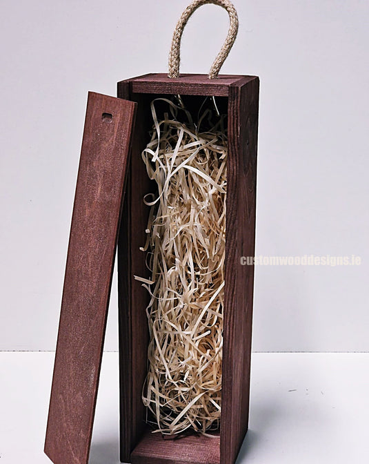 Sliding Lid Bottle Box - Single Burgundy x25 Custom Wood Designs __label: Multibuy gift box Gift Boxes wooden Box default-title-sliding-lid-bottle-box-single-burgundy-x25-53613482049879
