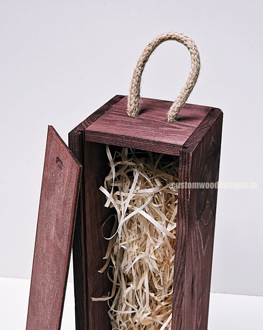 Sliding Lid Bottle Box - Single Burgundy x25 Custom Wood Designs __label: Multibuy gift box Gift Boxes wooden Box default-title-sliding-lid-bottle-box-single-burgundy-x25-53613487128919