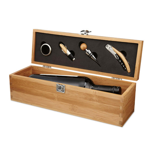 Wine Set with bamboo box pack of 25 Custom Wood Designs __label: Multibuy default-title-wine-set-with-bamboo-box-pack-of-25-53613615219031