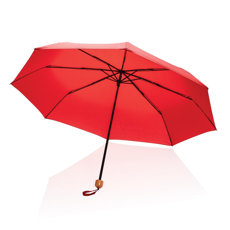 Load image into Gallery viewer, 20.5&quot; bamboo handle umbrella pack of 12 Custom Wood Designs __label: Multibuy miniumbrellaredbamboohandlecustomwooddesigns_4fbc3a52-48e5-41c2-aa29-8f583e9c3d0c

