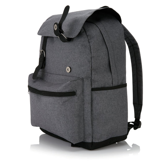 Laptop backpack with magnetic buckle straps - Custom Wood Designs