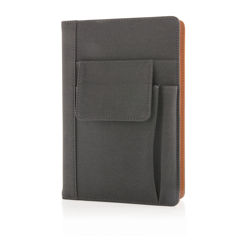 Load image into Gallery viewer, Notebook with phone pocket - Custom Wood Designs
