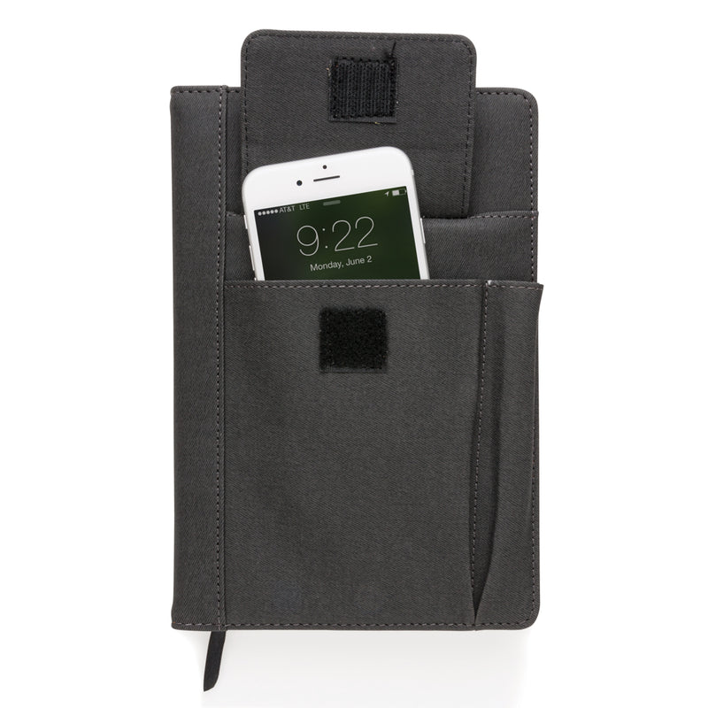 Load image into Gallery viewer, Notebook with phone pocket - Custom Wood Designs
