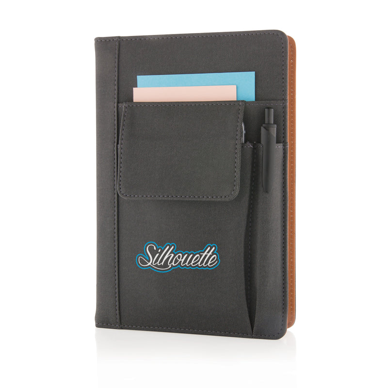 Load image into Gallery viewer, Notebook with phone pocket - Custom Wood Designs
