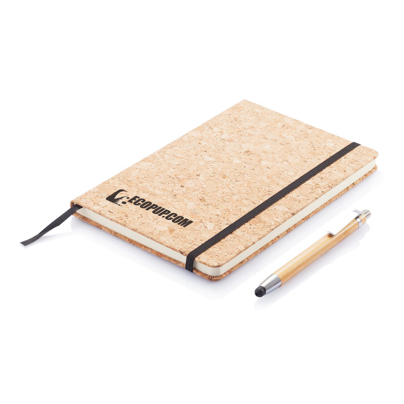 Load image into Gallery viewer, A5 notebook with bamboo pen including stylus - Custom Wood Designs
