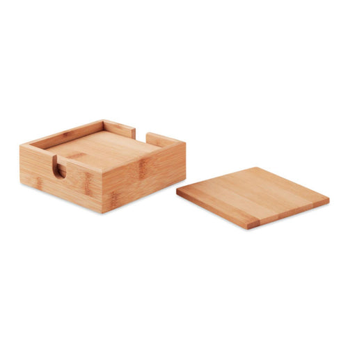 Coaster with holder pack of 25 Custom Wood Designs __label: Multibuy unbranded-coaster-with-holder-pack-of-25-53612873154903