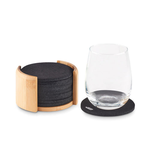 Coasters in holder pack of 25 Custom Wood Designs __label: Multibuy unbranded-coasters-in-holder-pack-of-25-53612875022679