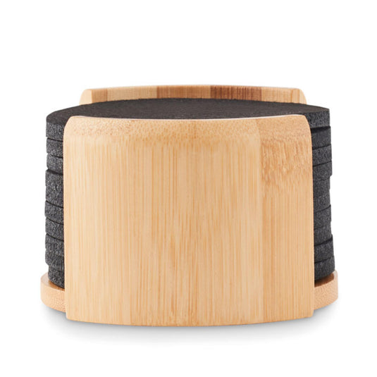 Coasters in holder pack of 25 Custom Wood Designs __label: Multibuy unbranded-coasters-in-holder-pack-of-25-53612876235095