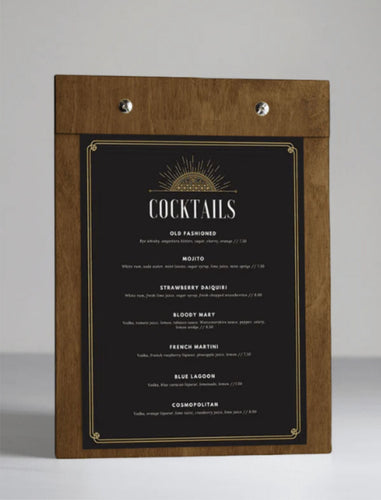 20 x Clipboard Menu15x21cm Walnut Custom Wood Designs __label: Multibuy walnut-20-x-clipboard-menu15x21cm-53612720619863