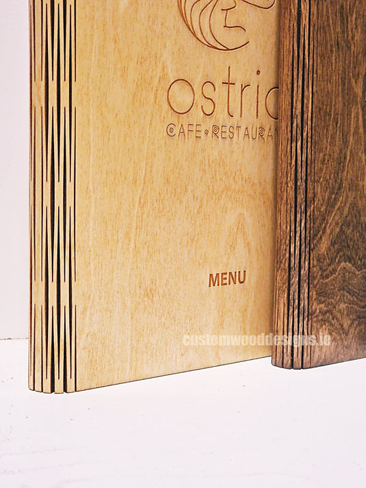 20 x Personalised Wood Menus 20x20cm Custom Wood Designs __label: Multibuy walnut-20-x-wood-menus-20x20cm-52022467232087