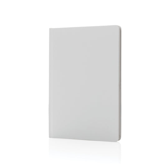 Hardcover stone paper notebook pack of 25 Custom Wood Designs __label: Multibuy whitehardcoernotebookcustomwooddesignslogoofficebrandingpromo_d82ef0d0-37f3-4b5a-9269-5b8b5175d98c