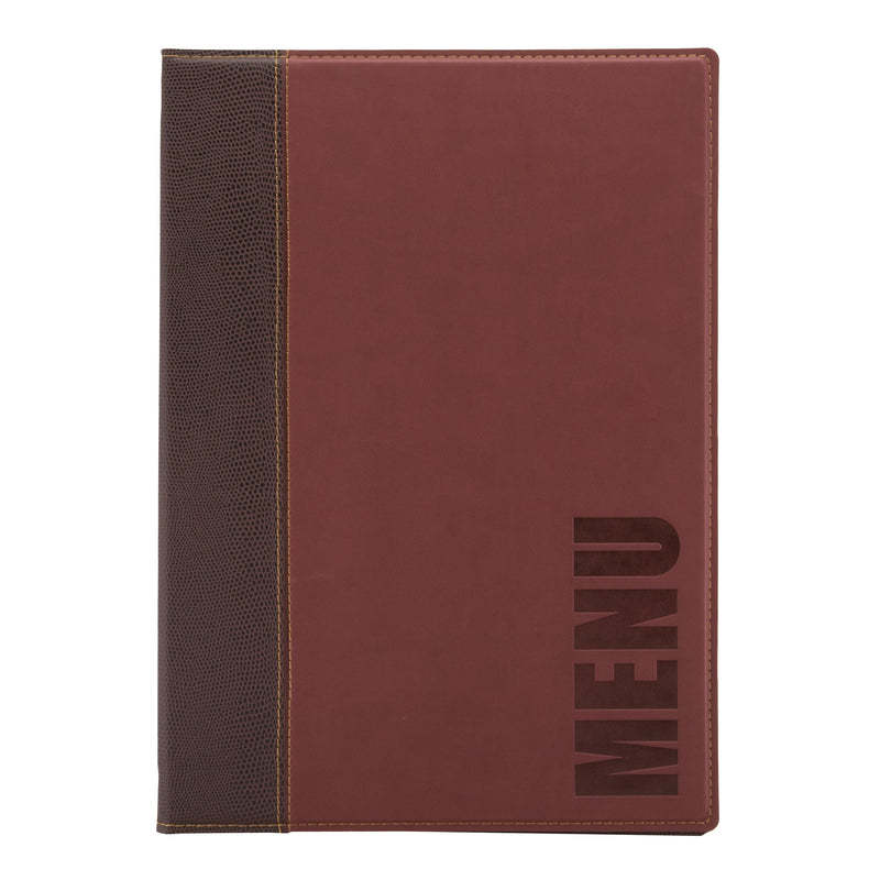 Load image into Gallery viewer, Leather style menu A4 pack of 10 Custom Wood Designs wineredcustomwooddesignsa4leathermenu_60b941c6-1ea8-4172-bdc6-d6b5d17255cd

