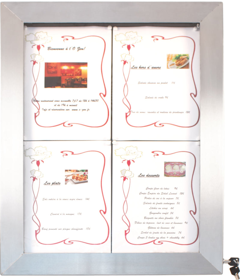 Load image into Gallery viewer, Information Display - Stainless Steel. 4 A4 69x52x6cm Custom Wood Designs with-127cm-stand-information-display-stainless-steel-4-a4-69x52x6cm-53612513493335
